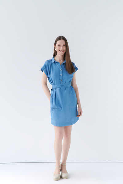 robe kelly denim baby bleu femme