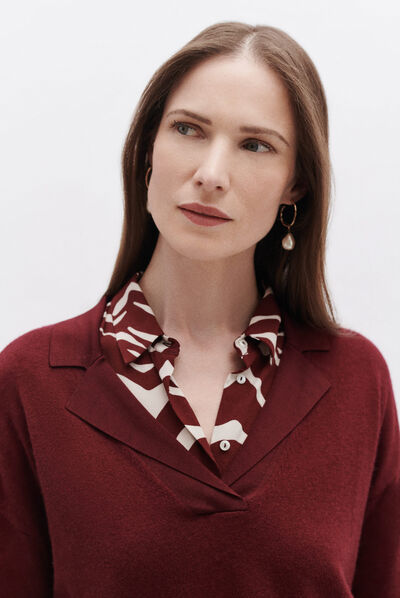 Pull marcelin bordeaux femme