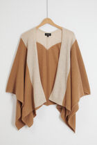 charles b 100% cashmere poncho beige woman