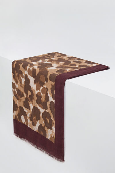 foulard willow 100% laine prune femme