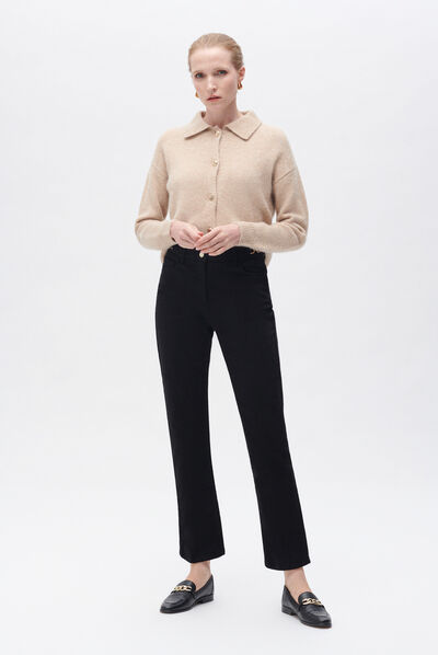 Pantalon palmo noir femme