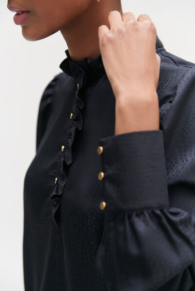chemisier nao bleu marine femme