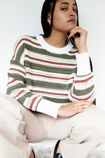 Pull mexico vert femme