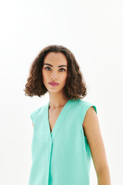 100% linnen jurk Pamela mintgroen vrouw