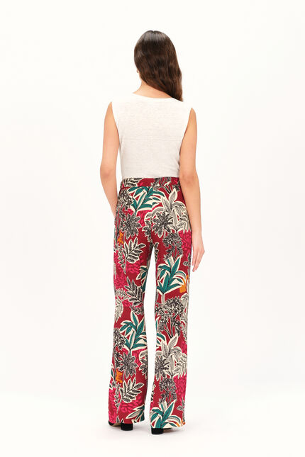 Pantalon patoche rouge fonce femme