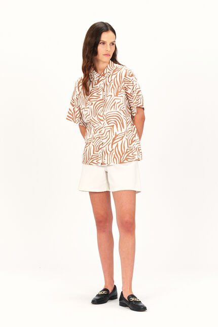 Chemisier clouane2 marron clair femme