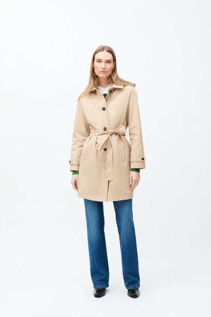 trench gabardine sabbia donna