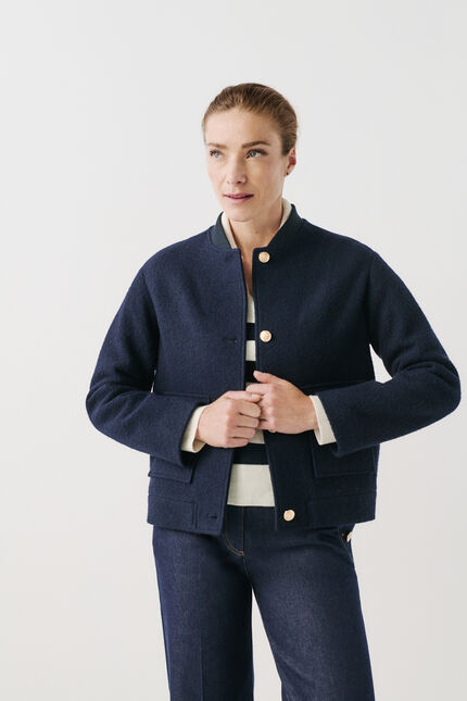 Manteau gvalentin bleu marine femme