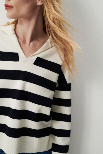 Pull mbrett ivoire femme