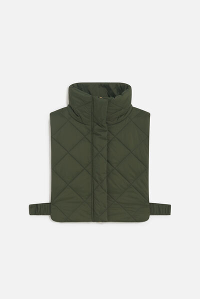 Poncho ylona vert kaki femme