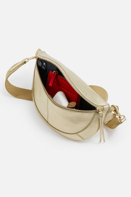 Banane savana2 en cuir naturel couleur or femme