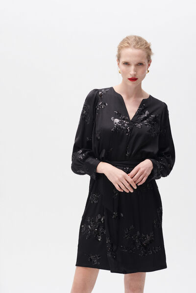 Robe rolly noir femme
