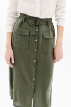Agnes skirt 100% linen khaki green woman