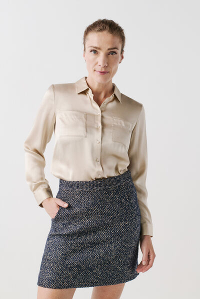 Jupe apoline bleu marine femme