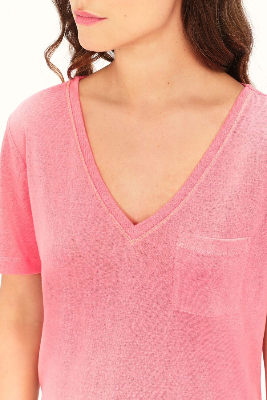 T-shirt tanis rose vif femme