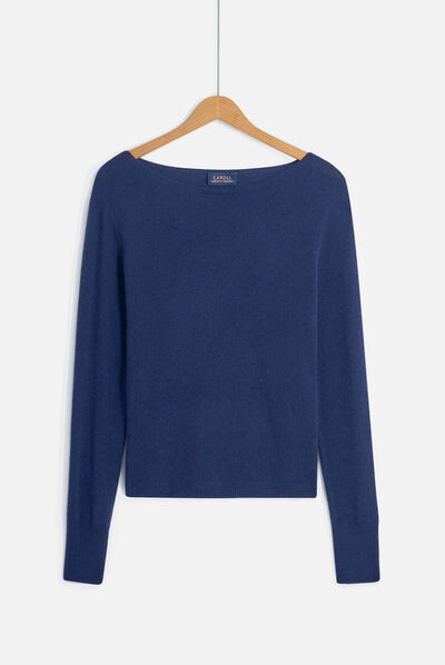 pull zofia 100% cachemire bleu marine femme
