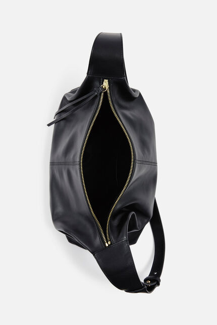 Sac soane en cuir naturel noir femme