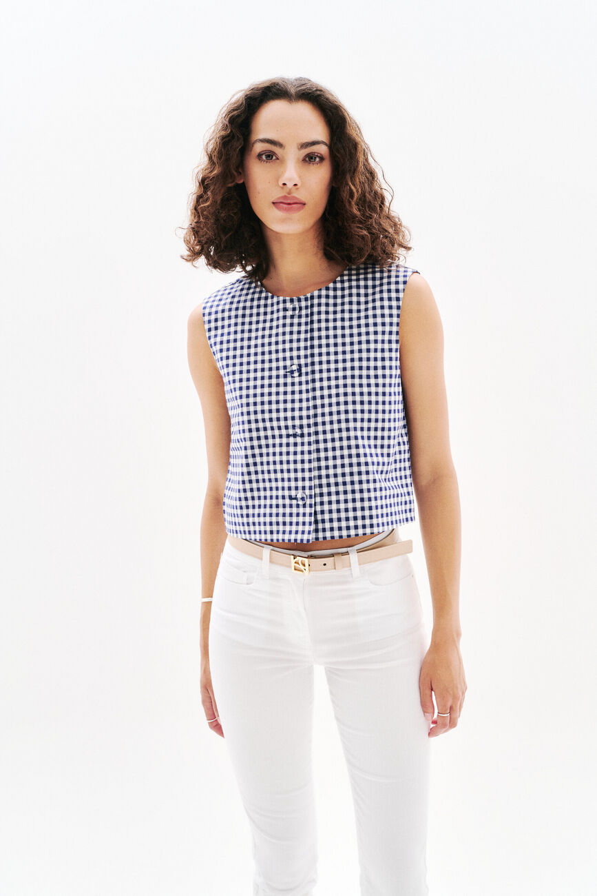 Cnoemie1 overhemd marineblauw vrouw
