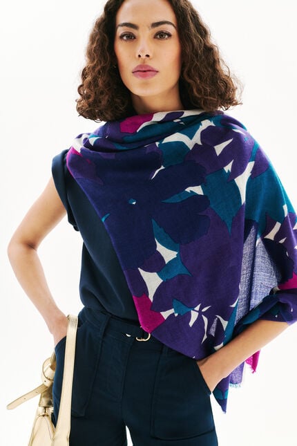 Foulard Lauriane 100% laine vert émeraude femme
