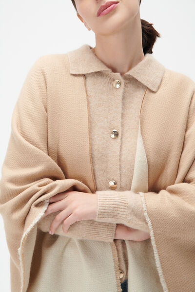 Poncho haby camel femme
