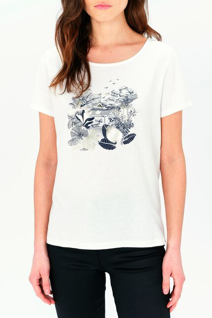 T-shirt Toutes à l'école taxime house bianco donna