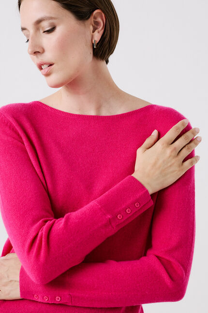 Pull mzoan 100% cachemire rose femme