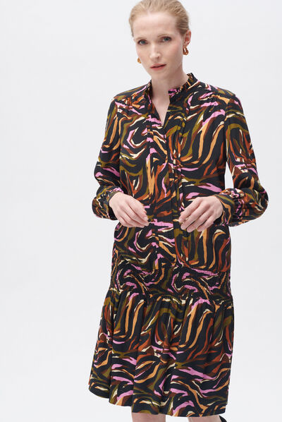 Vestido sybil1 marron cognac mujer
