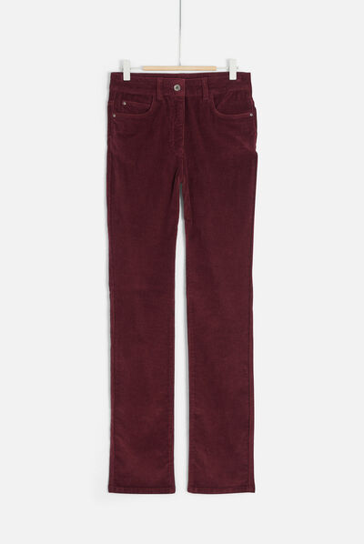 Fluwelen broek Chicago bordeaux vrouw