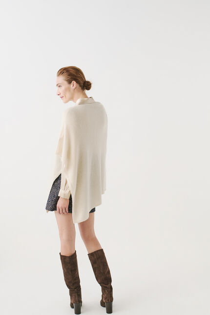poncho baltia ivoire femme
