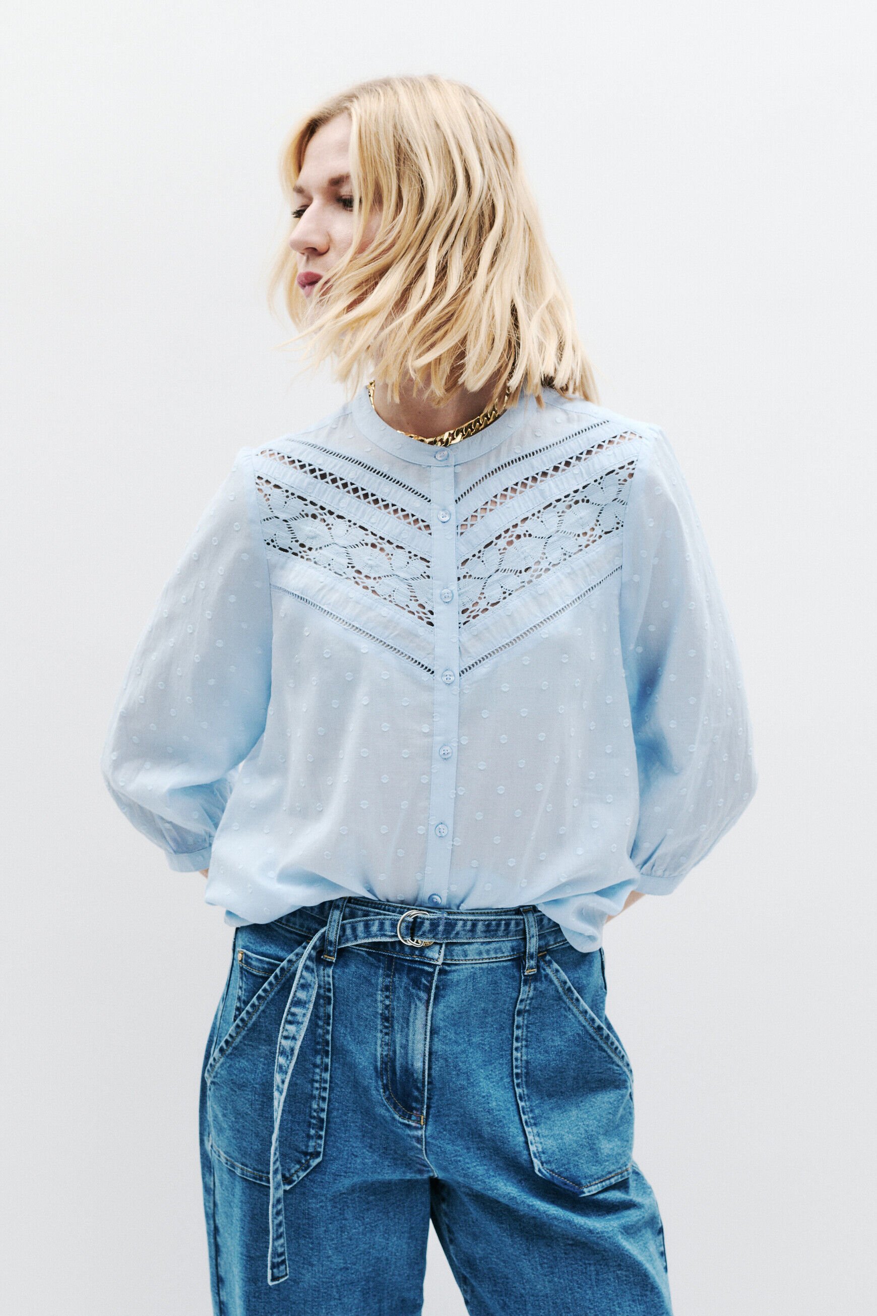 Chemise Cbonnie bleu ciel femme