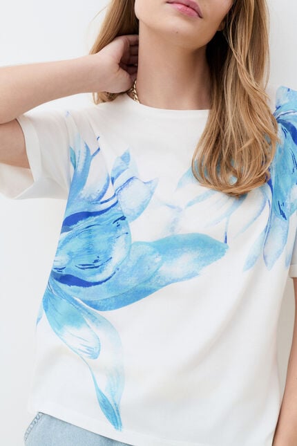 T-shirt Tim-Mom bleu marine femme