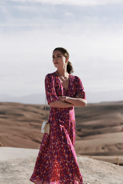 Vestido Victoria en crepé de viscosa rojo mujer