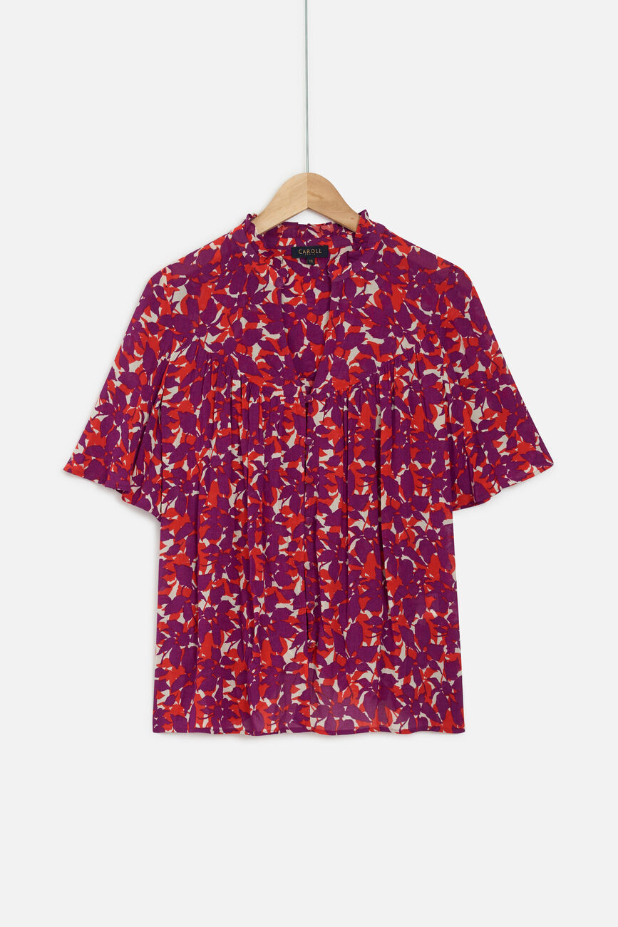 Gemusterte Bluse Tokyo rot damen