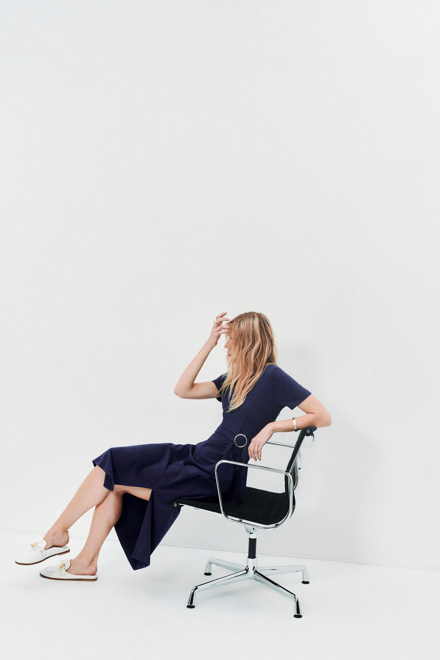 Dress raika navy blue woman