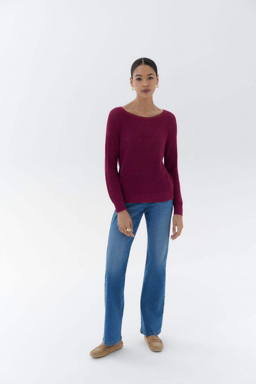 Pull montgomery rose framboise femme