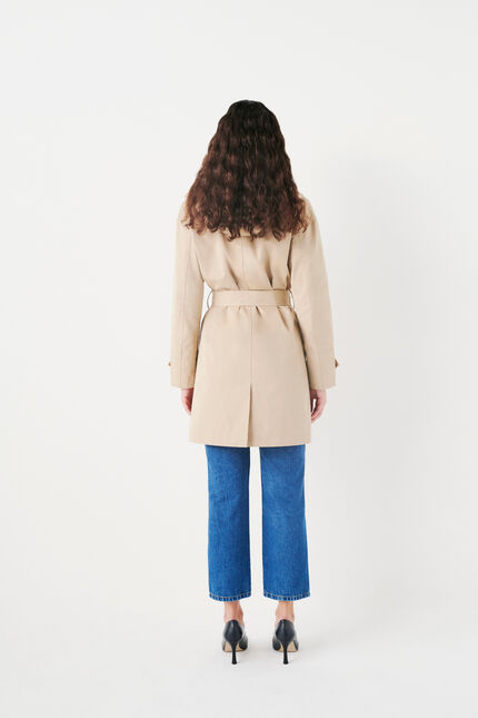 trench gabardine zand vrouw