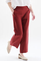 100% linen pandi trousers burgundy woman