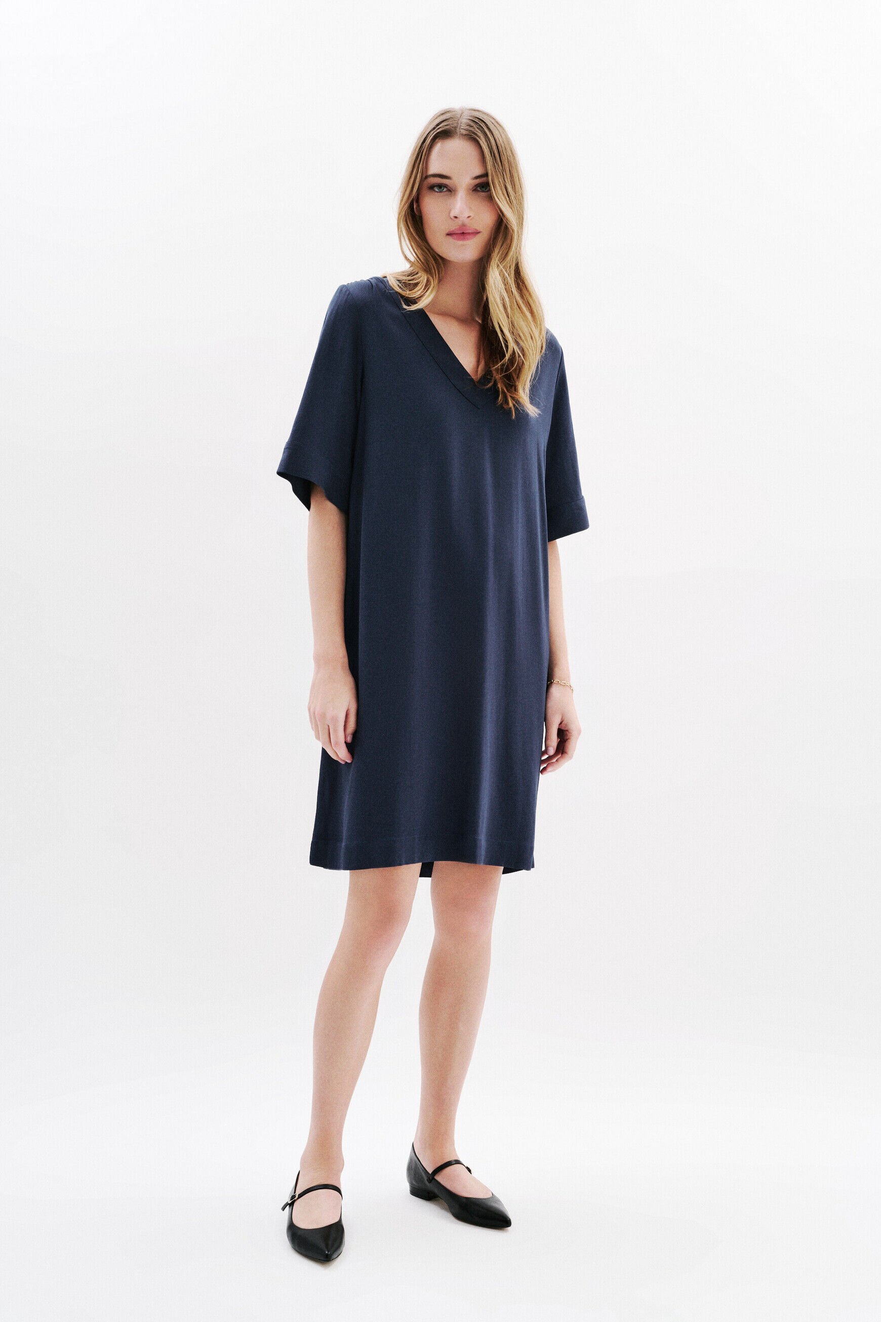 Robe Rnoe bleu marine femme