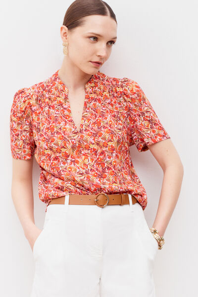 chemisier sun orange femme