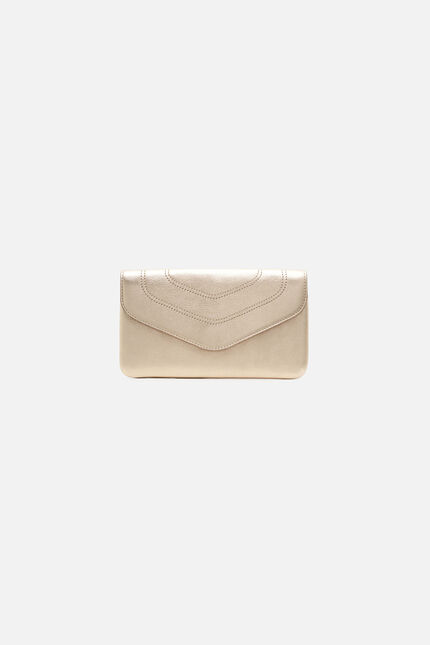Petite maroquinerie shania cuir naturel couleur or femme