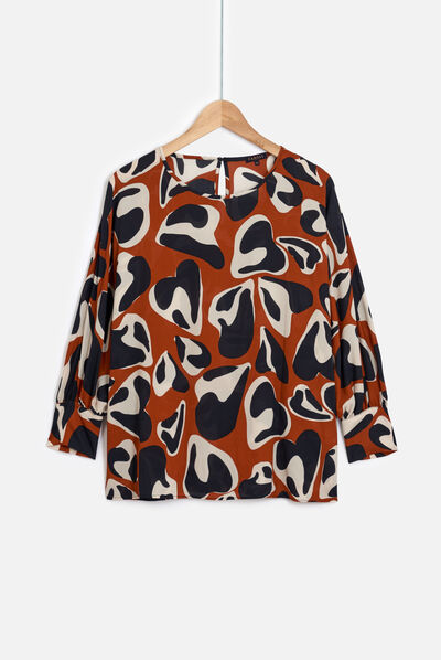 Blusa Marie Lou marrone cognac donna