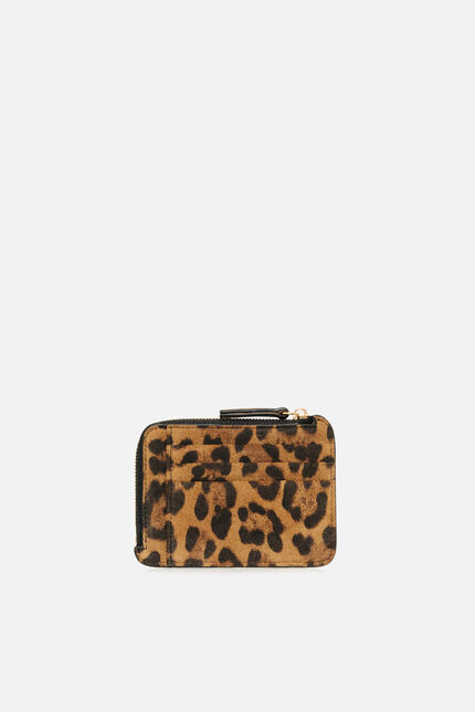 Porte-cartes Stanley4 en croûte de cuir camel femme