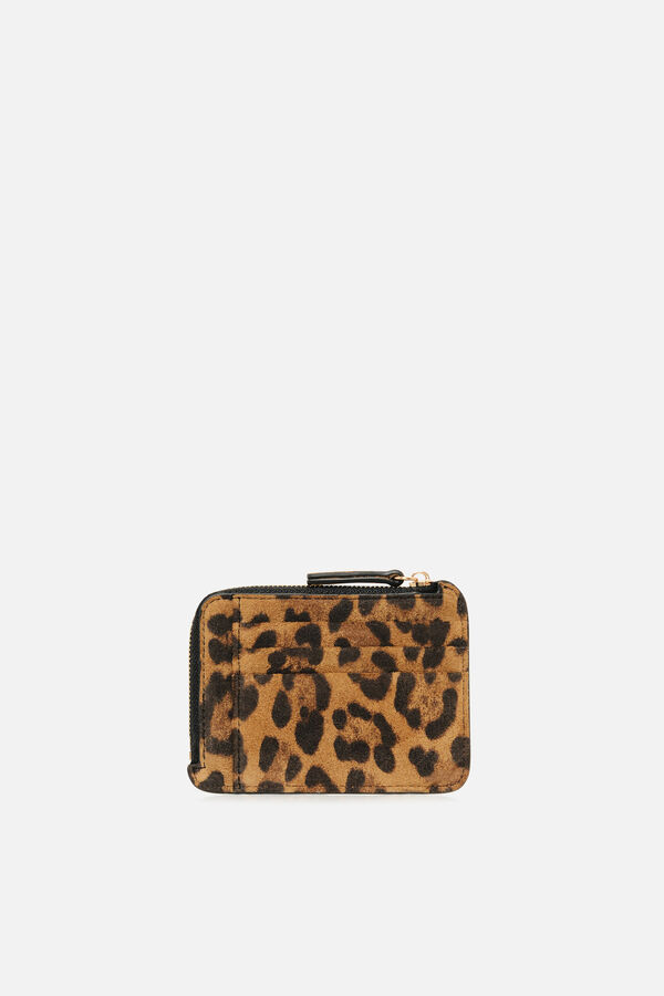 Porte-cartes Stanley4 en croûte de cuir camel femme