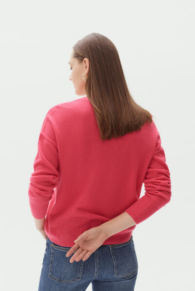 pull gregoire 100% cachemire rose fushia femme