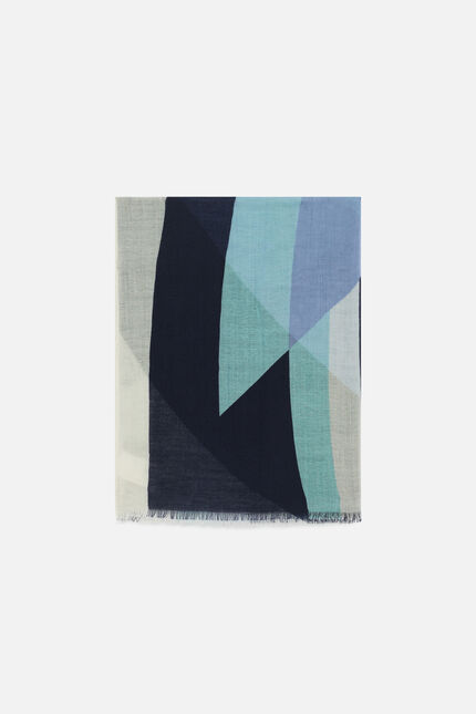 Foulard Steffyna 100% laine bleu lavande femme