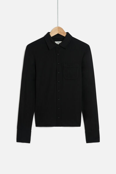 Camisa em jersey Albi preto mulher