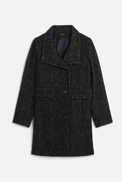 Manteau gali long noir femme