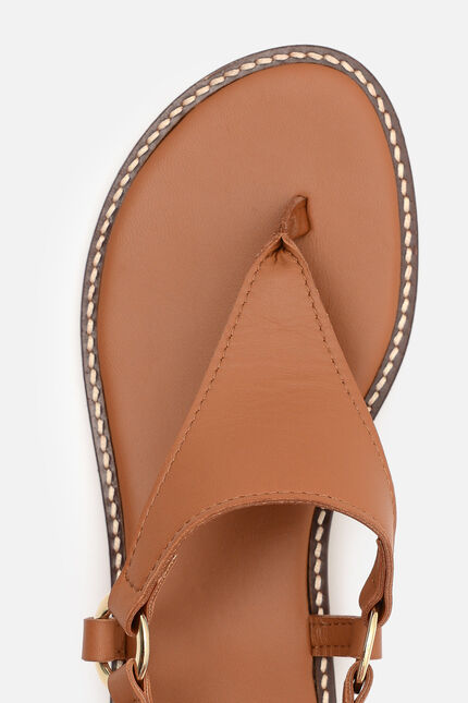 Sandalias Lexi2 de cuero natural camel mujer