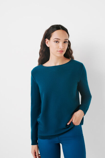 trui mamelie 100% kasjmier blauw turquoise vrouw
