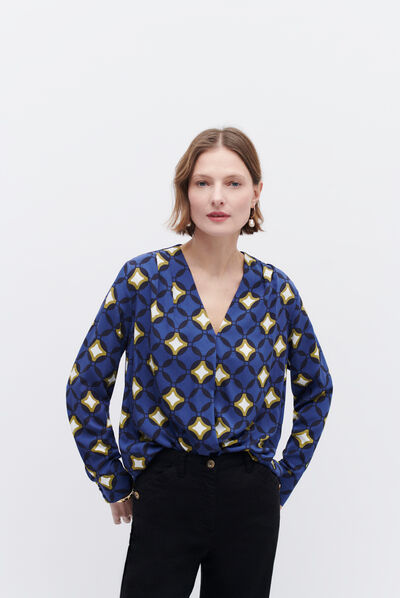 Camisa Didou azul eléctrico mujer